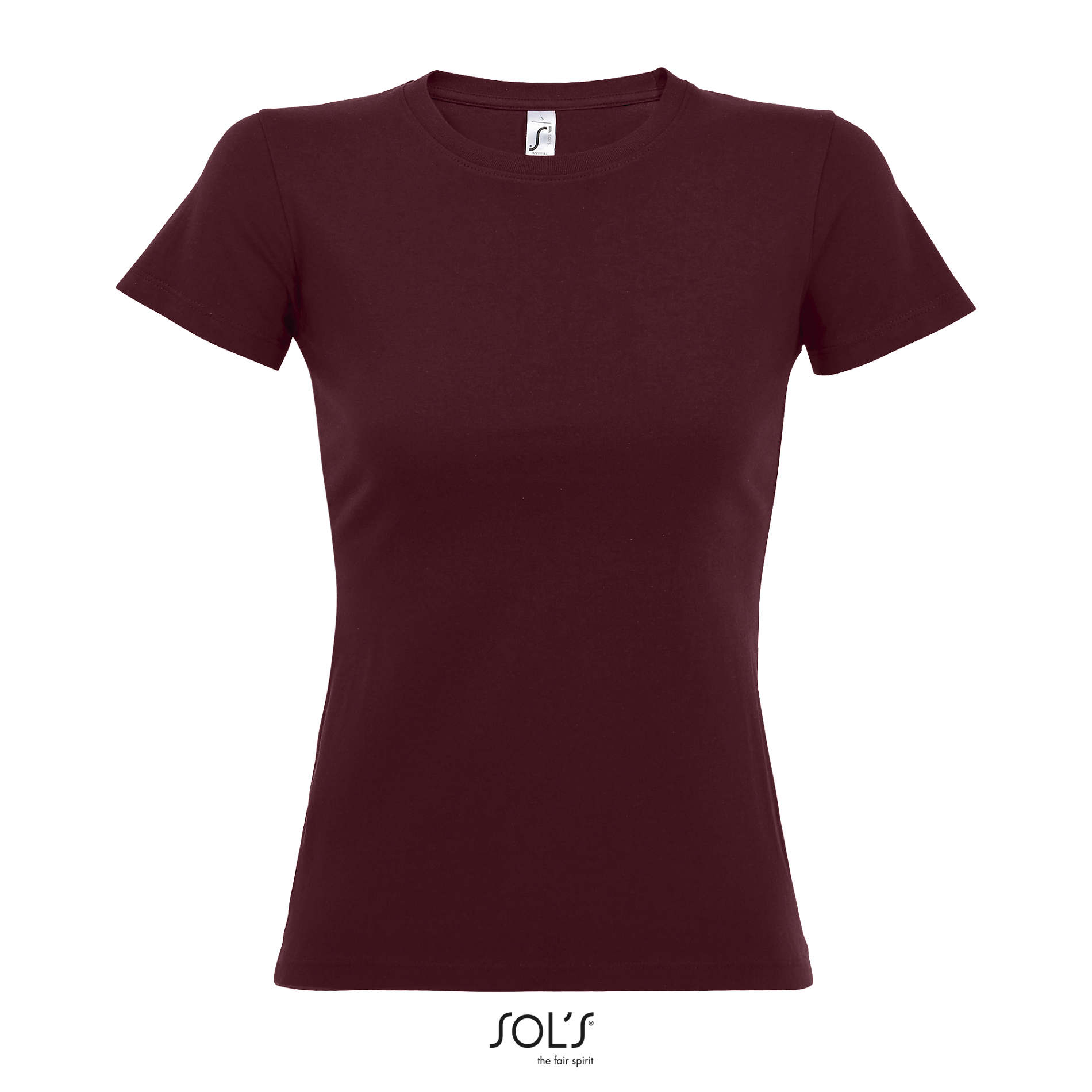 T-shirt coton 190g à personnaliser pour femme Imperial Bordeaux 1